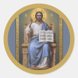 Christus De leraar/alle krachtige paasPosters Ronde Sticker