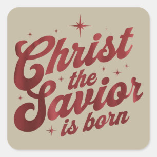 Christus de Redder Is Geboren Christelijk Kerstfee Vierkante Sticker