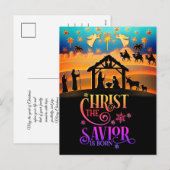 "Christus de Redder is Geboren" Kerstmis Kerstfees Feestdagenkaart (Voorkant / Achterkant)