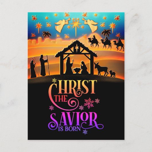 "Christus de Redder is Geboren" Kerstmis Kerstfees Feestdagenkaart (Voorkant)