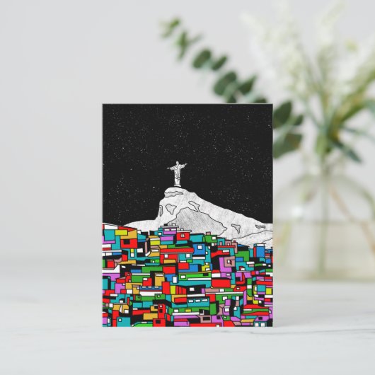 Christus de Redeemer Favela Briefkaart (Staand voorkant)