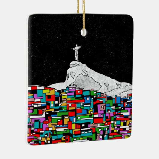 Christus de Redeemer Favela Keramisch Ornament (Rechts)