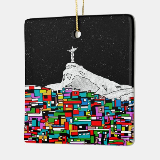 Christus de Redeemer Favela Keramisch Ornament (Links)