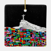 Christus de Redeemer Favela Keramisch Ornament (Achterkant)