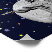 Christus de Redeemer, maan en sterren Poster (Hoek)