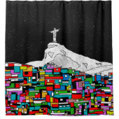 Christus de Redeemer Rio de Janeiro Douchegordijn (Voorkant)
