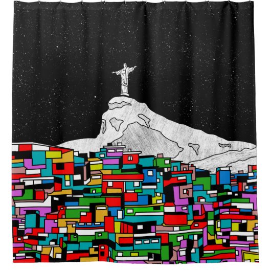 Christus de Redeemer Rio de Janeiro Douchegordijn (Voorkant)