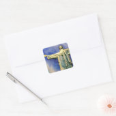 Christus de Redeemer waterverf vierkant sticker (Envelop)