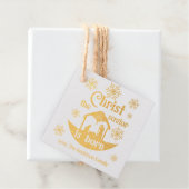 Christus De Savior is Christelijk Nativiteitsgoud  Bedankjes Labels (Met doos)