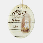 Christus de Savior is geboren Keramisch Ornament (Rechts)