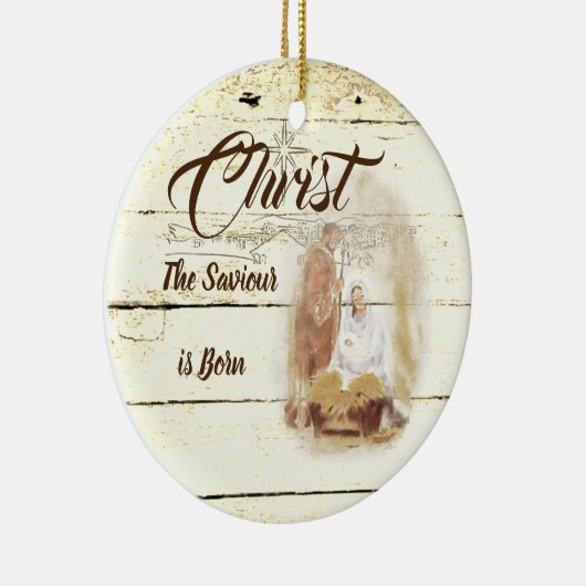 Christus de Savior is geboren Keramisch Ornament (Rechts)