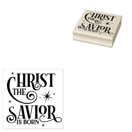 Christus de Savior is geboren Rubberstempel (Gestempeld)