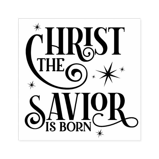 Christus de Savior is geboren Rubberstempel (Afrduk)