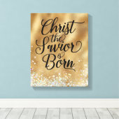 Christus de Savior is met Kerstmis geboren Canvas Afdruk (Insitu (Houten vloer))