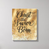 Christus de Savior is met Kerstmis geboren Canvas Afdruk (Voorkant)