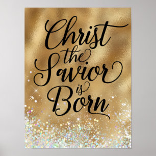 Christus de Savior is met Kerstmis geboren Poster