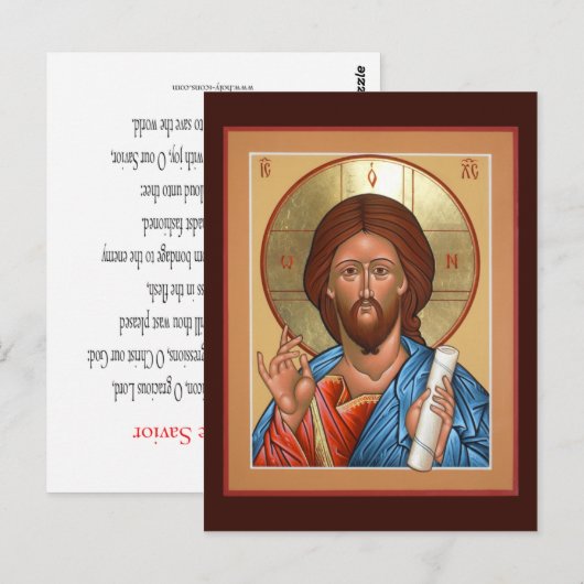 Christus de Savior Prayer-kaart Briefkaart (Voorkant / Achterkant)