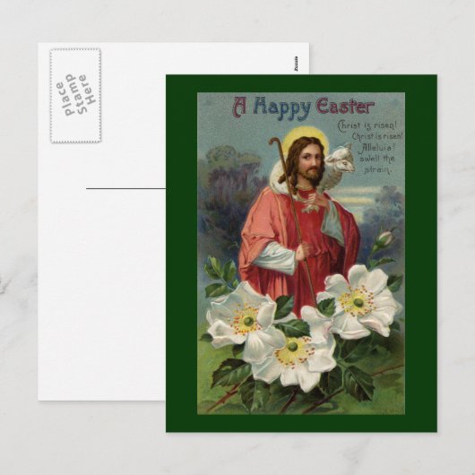 Christus de Shepherd met Lamb  Pasen Feestdagenkaart (Voorkant / Achterkant)