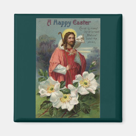 Christus de Shepherd met Lamb  Pasen Magneet (Voorkant)