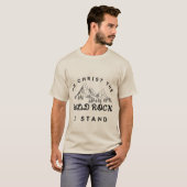 Christus de vaste rots waarop ik sta t-shirt (Voorkant volledig)