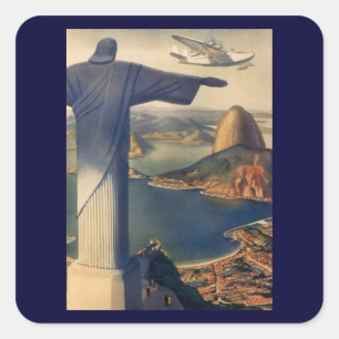 Christus de Verlosser-beeld, Rio De Janeiro, Brazi Vierkante Sticker