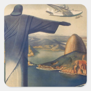 Christus de Verlosser-beeld, Rio De Janeiro, Brazi Vierkante Sticker