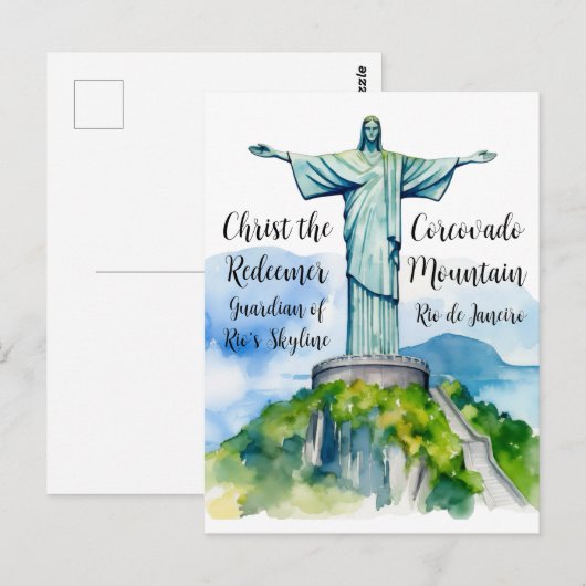 Christus de Verlosser: Bewaker van de skyline van  Briefkaart (Voorkant / Achterkant)
