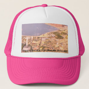 Christus de Verlosser, Corcovado berg, Brazilië Trucker Pet