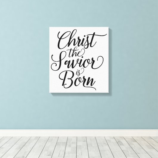 Christus de Verlosser is geboren Canvas Afdruk (Insitu (Houten vloer))