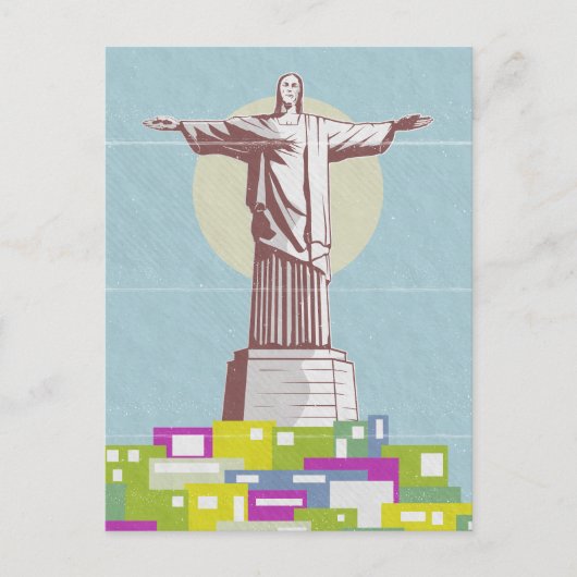 Christus de Verlosser Reisposter Favela Briefkaart (Voorkant)