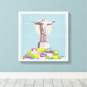 Christus de Verlosser Reisposter Favela Canvas Afdruk (Insitu (Houten vloer))