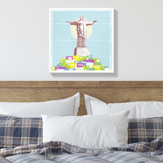 Christus de Verlosser Reisposter Favela Canvas Afdruk (Insitu (Slaapkamer))