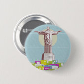 Christus de Verlosser Reisposter Favela Ronde Button 5,7 Cm (Voorkant /achterkant)