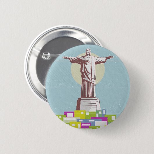 Christus de Verlosser Reisposter Favela Ronde Button 5,7 Cm (Voorkant /achterkant)