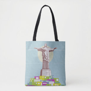 Christus de Verlosser Reisposter Favela Tote Bag