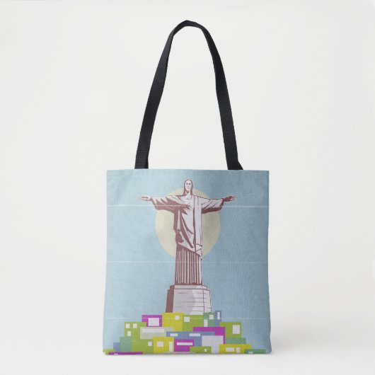 Christus de Verlosser Reisposter Favela Tote Bag (Voorkant)