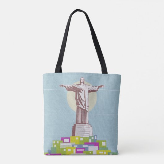 Christus de Verlosser Reisposter Favela Tote Bag (Achterkant)