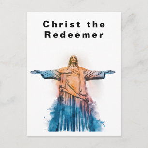 Christus de Verlosser Rio de Janeiro Aquarel Briefkaart