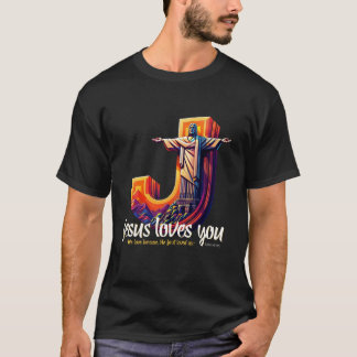 Christus de Verlosser standbeeld binnen een J T-shirt