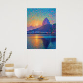 Christus de Verlosser van Rio de Janeiro Pointilli Poster (Keuken)