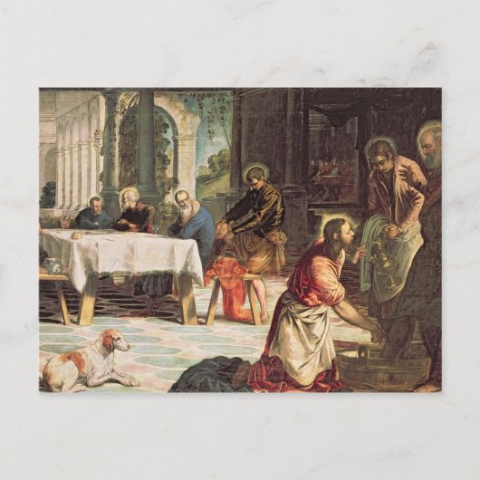 Christus De voeten van de Disciples wassen 2 Briefkaart (Voorkant)