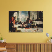 Christus De voeten van de Disciples wassen 2 Canvas Afdruk (Insitu (Woonkamer))