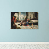 Christus De voeten van de Disciples wassen 2 Canvas Afdruk (Insitu (Houten vloer))