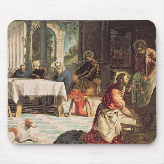 Christus De voeten van de Disciples wassen 2 Muismat (Voorkant)