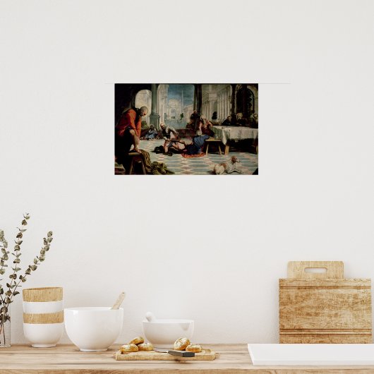 Christus De voeten van de Disciples wassen 2 Poster (Keuken)