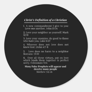 Christus' definitie van een christelijke Bijbelver Ronde Sticker
