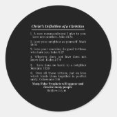 Christus' definitie van een christelijke Bijbelver Ronde Sticker (Voorkant)
