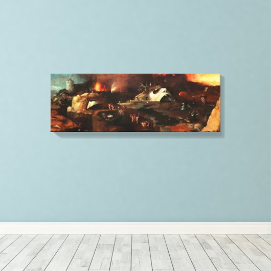 Christus Descent in de hel door Hieronymus Bosch Canvas Afdruk (Insitu (Houten vloer))