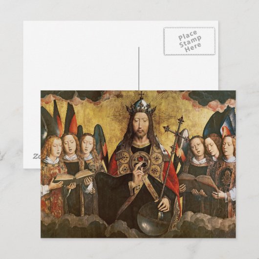 Christus die, centraal paneel van een triptiek briefkaart (Voorkant / Achterkant)