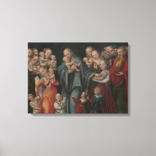 Christus die de kinderen verstikt canvas afdruk